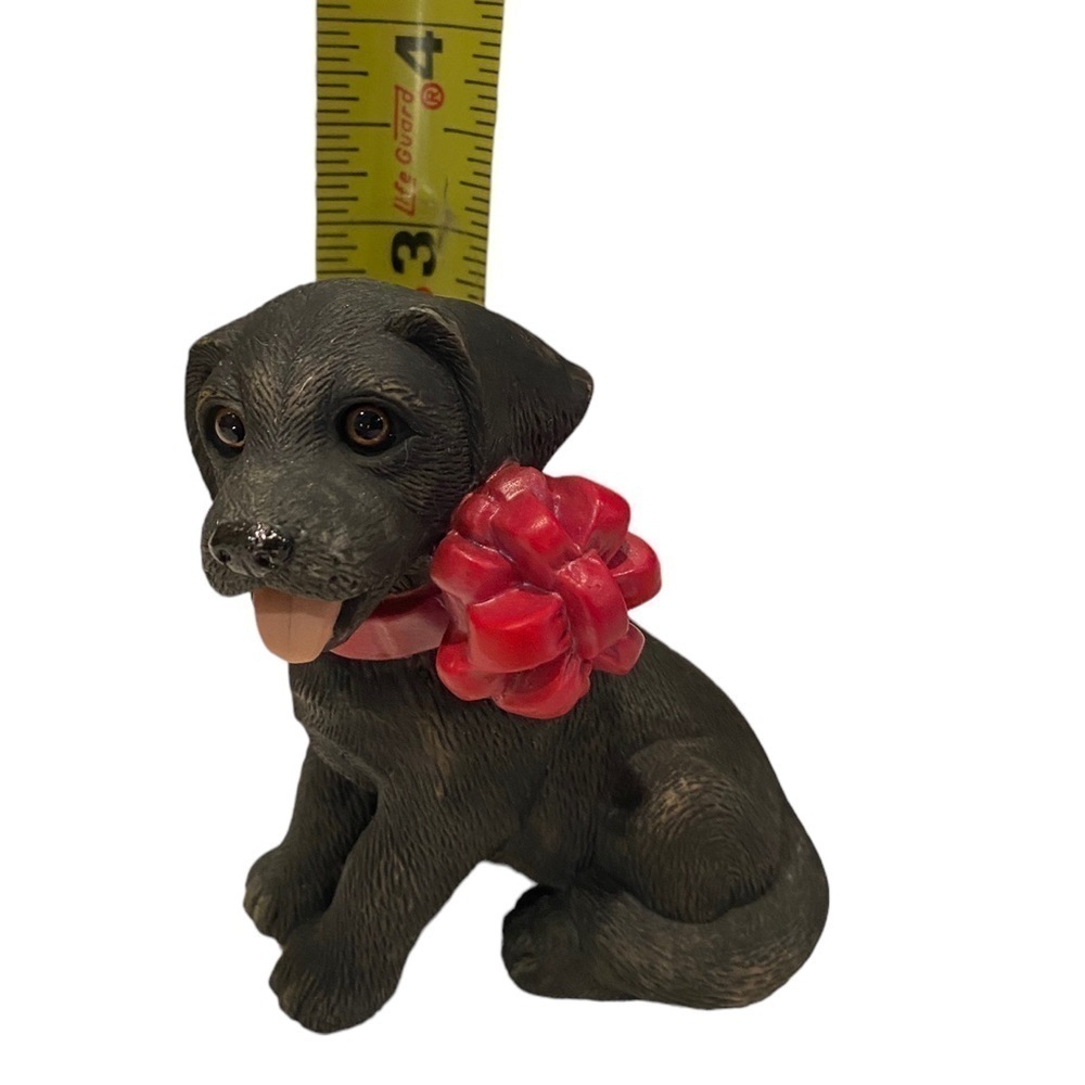 Enesco Black Lab Puppy for Christmas Figurine Dog 1985 Purebred Pets Kathy Wise - Picture 10 of 10